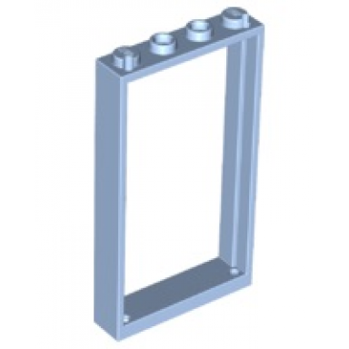 bright light blue door frame 1 x 4 x 6 with 2 holes on top and bottom