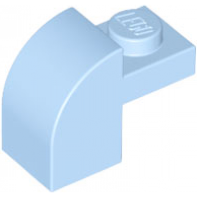 bright light blue slope curved 2 x 1 x 1 1 3 with recessed stud