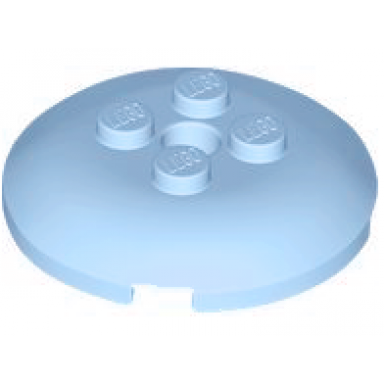bright light blue brick round 4 x 4 x 2 3 dome top with hole