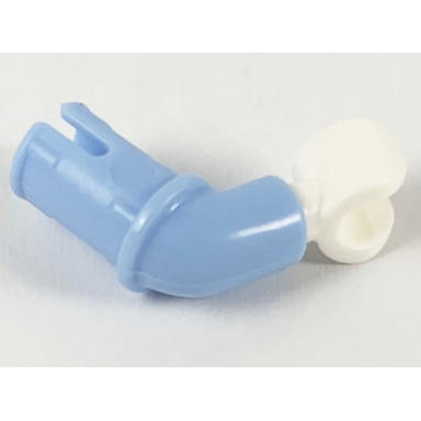 bright light blue arm with technic pin with white hand