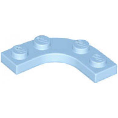 bright light blue plate round corner 3 x 3 with 2 x 2 curved cutout