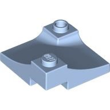 bright light blue arch 3 x 3 inverted corner with raised hollow stud