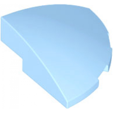 bright light blue slope curved 3 x 3 corner round