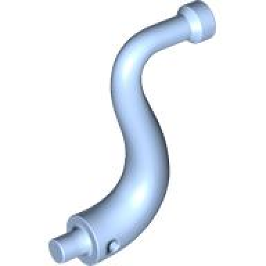 bright light blue elephant tail trunk with bar end - long straight tip