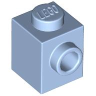 bright light blue brick modified 1 x 1 with stud on side