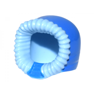 bright light blue minifigure headgear hood fur-lined short with blue hood pattern