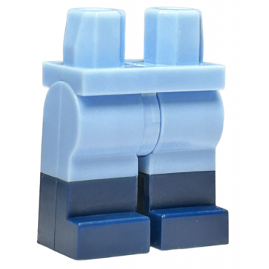 bright light blue hips and legs with molded dark blue lower legs boots pattern