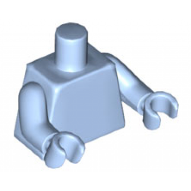 bright light blue torso plain same color arms same color hands