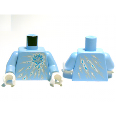 bright light blue torso ninjago ice energy pattern nrg zane bright light blue arms white hands