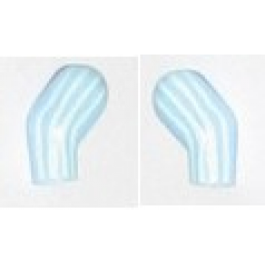 bright light blue arm matching left and right pair with light aqua stripes pattern