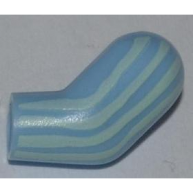 bright light blue arm left with light aqua stripes pattern