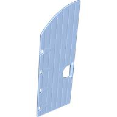 bright light blue duplo door window pane 1 x 3 1 2 x 6 2 3 with curved top and open handle - castle