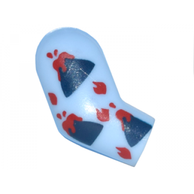 bright light blue arm right with volcano pajamas pattern