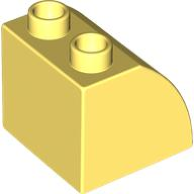 bright light yellow duplo brick 2 x 2 x 1 1 2 slope curved