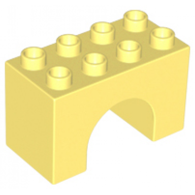 bright light yellow duplo brick 2 x 4 x 2 arch