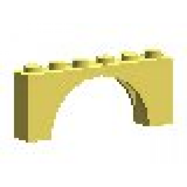 bright light yellow arch 1 x 6 x 2 - thin top without reinforced underside