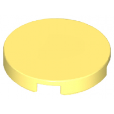 bright light yellow tile round 2 x 2 with bottom stud holder