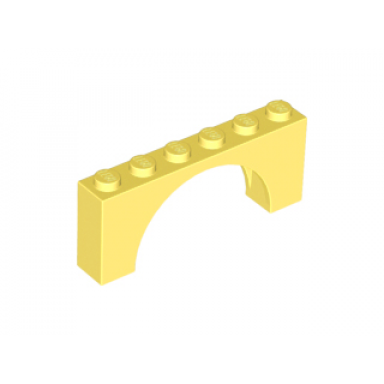 bright light yellow arch 1 x 6 x 2 - medium thick top without reinforced underside