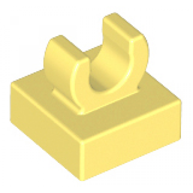 bright light yellow tile modified 1 x 1 with open o clip