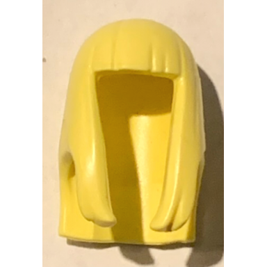 bright light yellow minifigure hair female long straight with bangs - flexible rubber