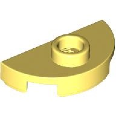 bright light yellow plate round 1 x 2 half with 1 stud jumper