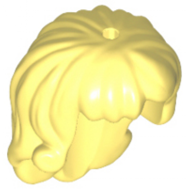 bright light yellow mini doll hair friends long curls at ends hole on top