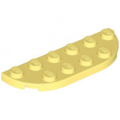 bright light yellow plate round corner 2 x 6 double