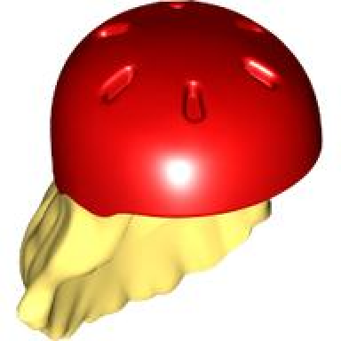 mini doll hair combo hair with hat long with molded red bicycle helmet pattern