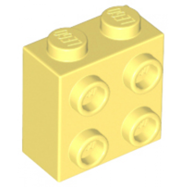 bright light yellow brick modified 1 x 2 x 1 2 3 with studs on side