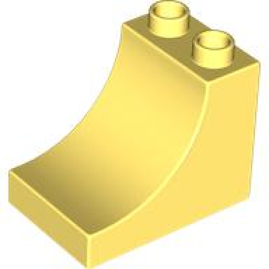 bright light yellow duplo brick 2 x 3 x 2 arch inverted