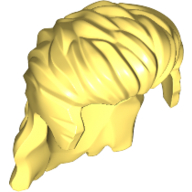 bright light yellow minifigure hair long mullet style