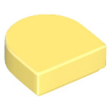 bright light yellow tile round 1 x 1 half circle extended