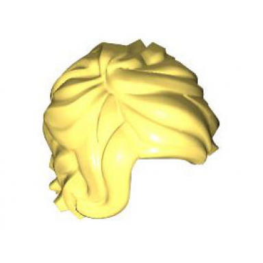 bright light yellow minifigure hair mid-length tousled with side part
