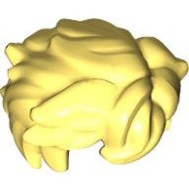 bright light yellow minifigure hair tousled and sticking out on both sides