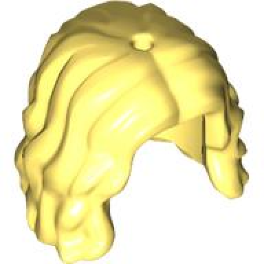 bright light yellow mini doll hair female mid-length wavy parted in center