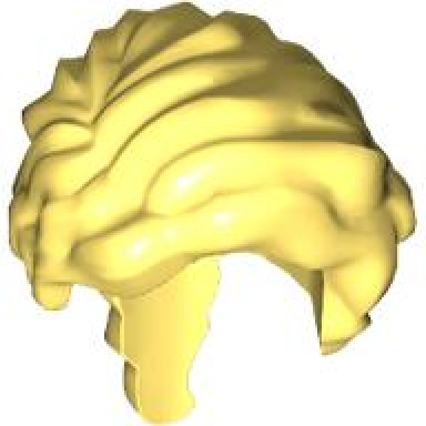 bright light yellow mini doll hair wavy parted on right loose braid in back