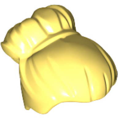 bright light yellow minifigure hair female with large high bun