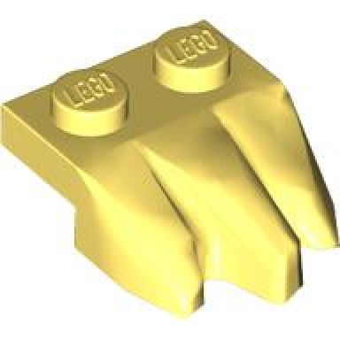bright light yellow plate modified 1 x 2 with 3 claws rock fingers