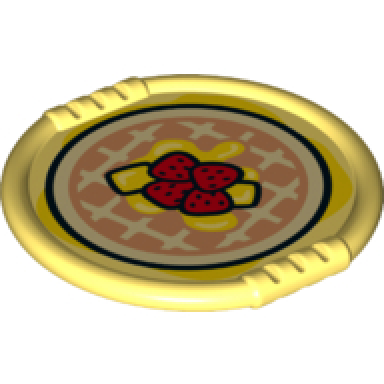 bright light yellow duplo utensil disk with pie pattern