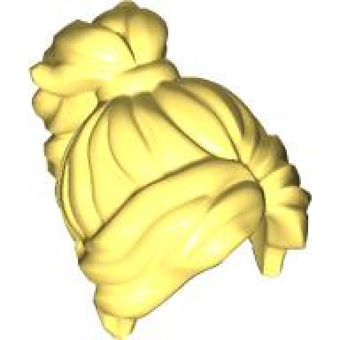 bright light yellow minifigure hair female long wavy with ponytail