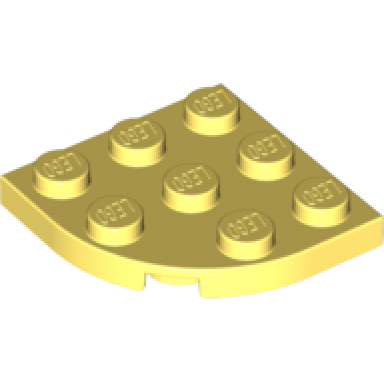 bright light yellow plate round corner 3 x 3
