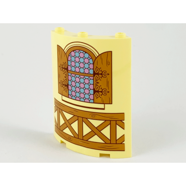 cylinder quarter 4 x 4 x 6 with window medium nougat shutters and railing pattern