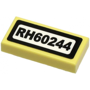 bright light yellow tile 1 x 2 with rh60244 pattern sticker - set 60244