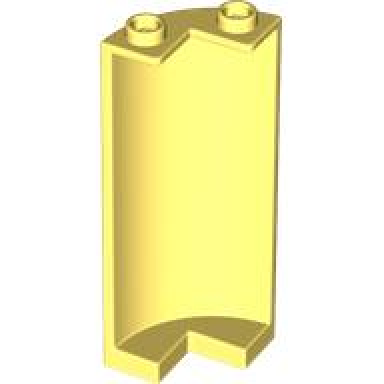 bright light yellow cylinder quarter 2 x 2 x 5 with 1 x 1 cutout