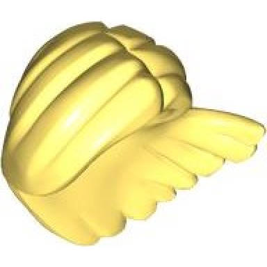 bright light yellow minifigure hair female long parted on left swept over left side