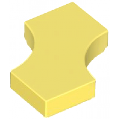 bright light yellow tile modified 2 x 2 with 2 1 x 1 curved cutouts double arrow