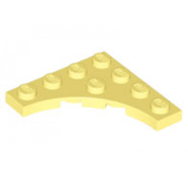 bright light yellow plate modified 4 x 4 with 3 x 3 curved cutout