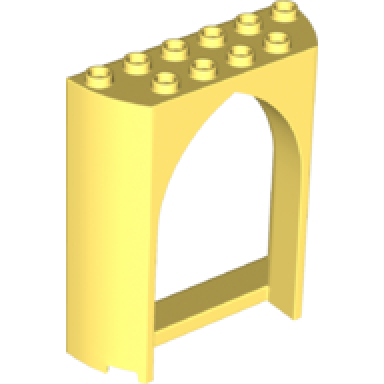bright light yellow panel 2 x 6 x 6 with gothic arch