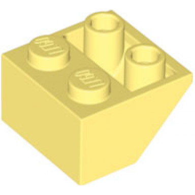 bright light yellow slope inverted 45 2 x 2 with flat bottom pin