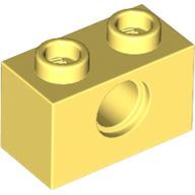 bright light yellow technic brick 1 x 2 with hole